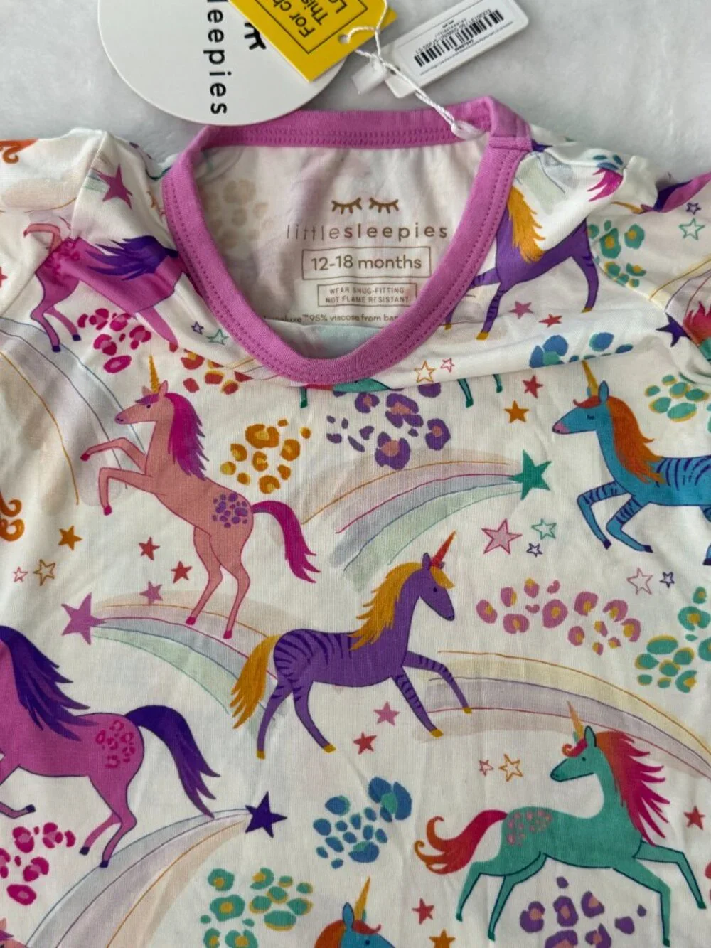 Little Sleepies Unicorn Magic Two-Piece SS & Shorts 12/18 Months
